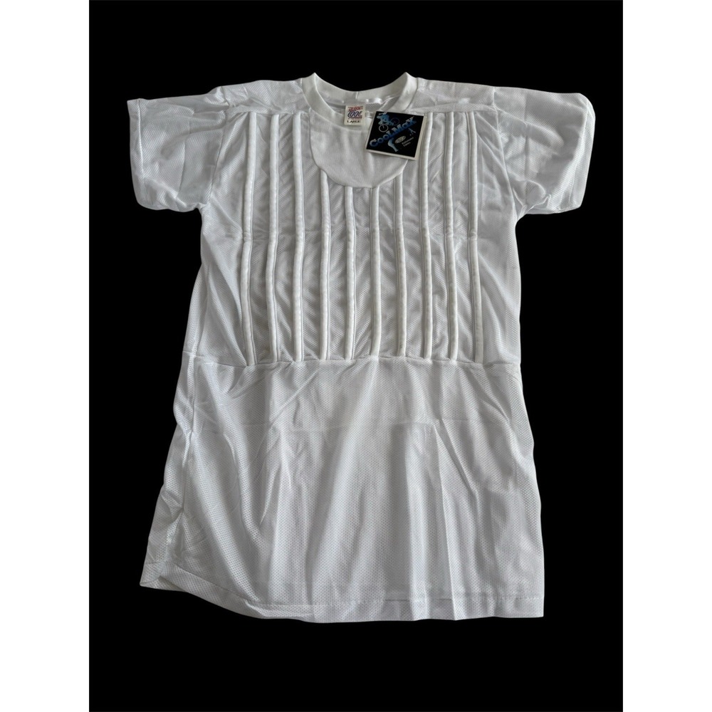 NWT Coolmax DuPont White  Mens Sz Large Ribbed Ventilating Shirt